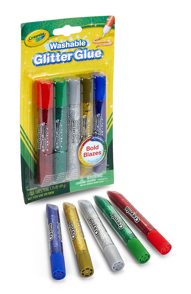 CRAYOLA WASHABLE GLITTER GLUE 5PK