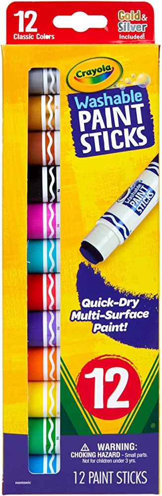 CRAYOLA WASHABLE PAINT STICKS 12PK