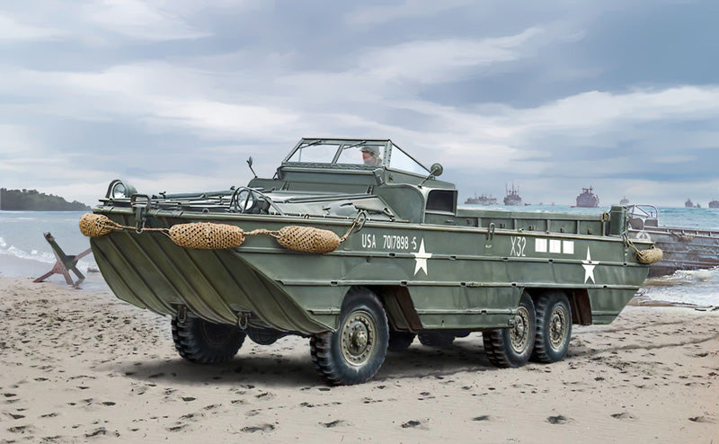 ITALERI 7022 DUKW 2.1/2 TON GMC AMPHIBIOUS VEHICLE DDAY ANNIVERSARY 1/72 SCALE PLASTIC MODEL KIT