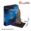 CUBICFUN L539H NEW YORK EMPIRE STATE BUILDING NIGHT EDITION WITH COLOUR LED 37 PIECE 3D CARD PUZZLE