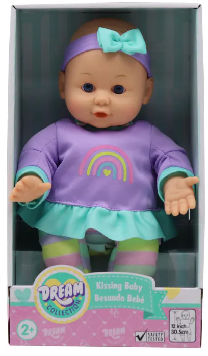 GIGO DREAM COLLECTION PURPLE KISSING BABY 12 INCH INTERACTIVE DOLL