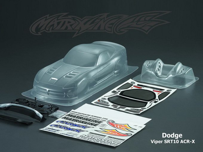 MATRIXLINE PC201023 DODGE VIPER 1/10 SCALE CLEAR POLYCARBONATE BODY