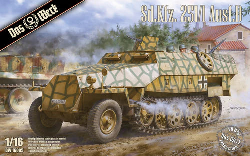 DAS WERK 16005 SD.KFZ. 251/1 AUSF.D HALF TRACK ARMOURED TROOP CARRIER 1/16 SCALE PLASTIC MODEL KIT