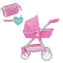 WOWOW TOYS DOLLY TOTS ROAMER DOLL PRAM WITH DETATCHABLE CARRY COT - INCLUDES BAG - FITS UP 45CM DOLL - HANDLE HEIGHT 63.5-73CM