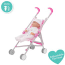 WOWOW TOYS DOLLY TOTS DOLL STROLLER WITH ADJUSTABLE HARNESS - FITS UP 45CM DOLL - HANDLE HEIGHT 51.5CM - FOLDS FLAT