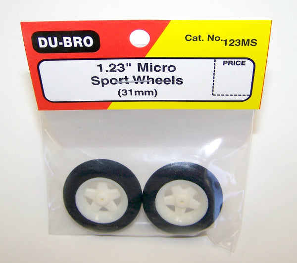 DU-BRO 123MS - 1.23 INCH  MICRO SPORTS WHEEL (31MM) 2 PIECES