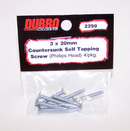 DU-BRO 2299 C/SUNK SELF TAP SCREW 20MM