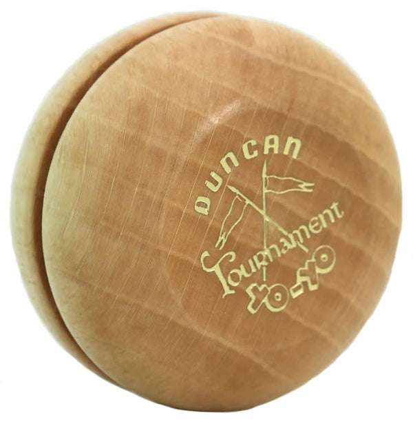 DUNCAN VINTAGE WOODEN CROSSED FLAGS TOURNAMENT 1955 YOYO  BROWN