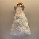 COTTON CANDY LED ANGEL TREE TOPPER CHAMPAGNE FEATHER DRESS