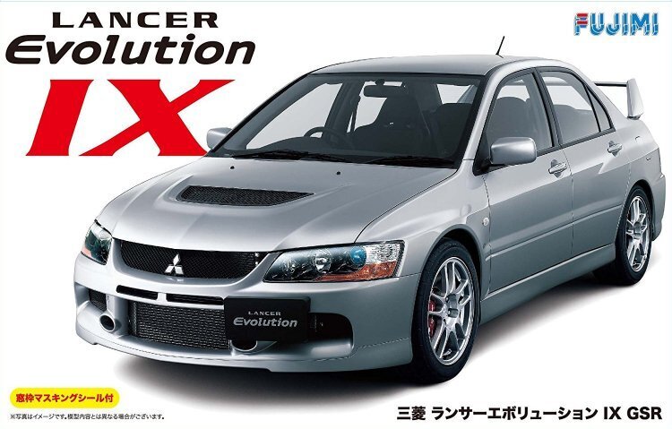 FUJIMI ID-107 MITSUBISHI LANCER EVOLUTION IX GSR WITH WINDOW FRAME MASKING 1/24 SCALE PLASTIC MODEL KIT