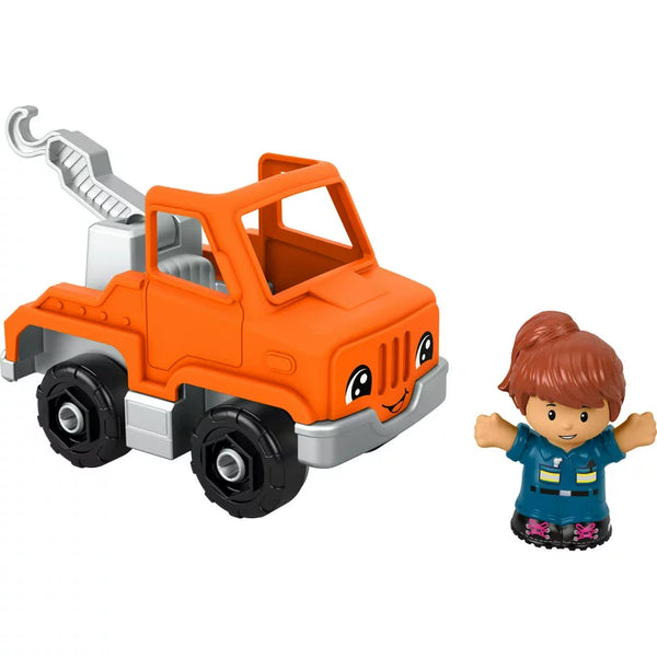 FISHER PRICE LITTLE PEOPLE ORANGE TOW TRUCK WITH FIGURE