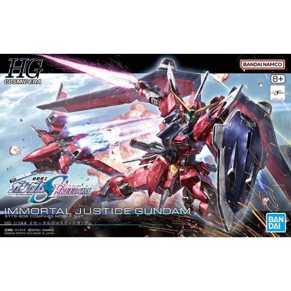 BANDAI 5066285 HG IMMORTAL JUSTICE GUNDAM 1/144 SCALE PLASTIC MODEL KIT