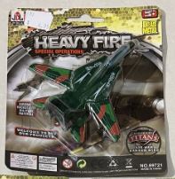 JIN DE LE HEAVY FIRE DIECAST GREEN TOMCAT MILITARY PLANE