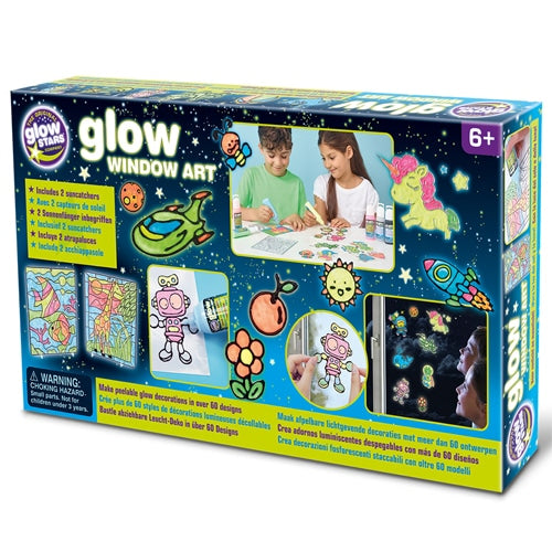 GLOW STARS GLOW WINDOW ART INCLUDES 2 SUNCATCHERS AND OVER 60 DESIGNS