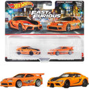 HOT WHEELS PREMIUM CAR CULTURE 2 PACK FAST AND FURIOUS 2021 TOYOTA GR SUPRA AND TOYOTA SUPRA