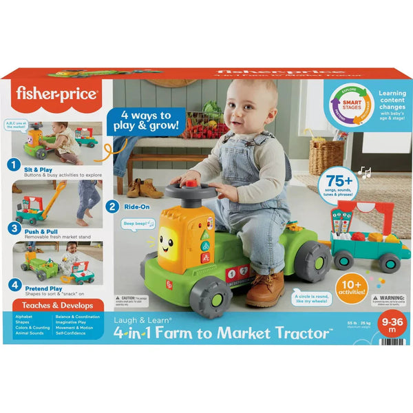 FISHER PRICE HLM42 LAUGH AND LEARN 4 IN 1 FARM TO MARKET TRACTOR