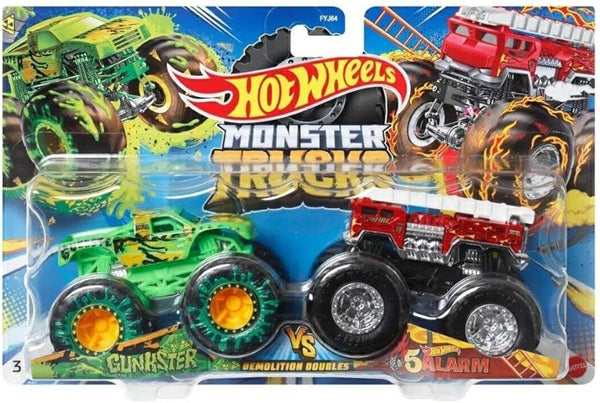 HOT WHEELS MONSTER TRUCKS DEMOLITION DOUBLES GUNKSTER VS 5 ALARM