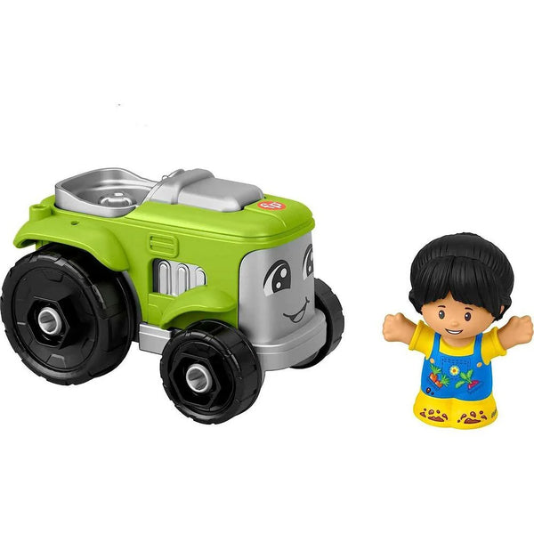 FISHER PRICE LITTLE PEOPLE GREEN TRACTOR WITH FIGURE