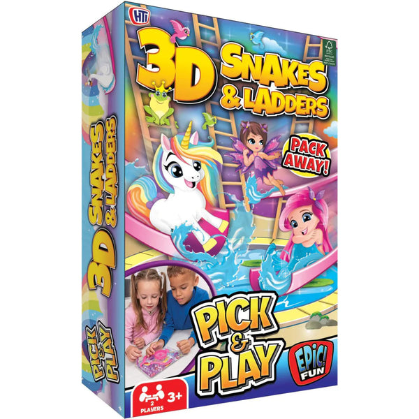 HTI PICK AND PLAY 3D SNAKES AND LADDERS TRAVEL GAME