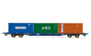 HORNBY R60131 KFA CONTAINER WAGON 3X20FT CONTAINERS