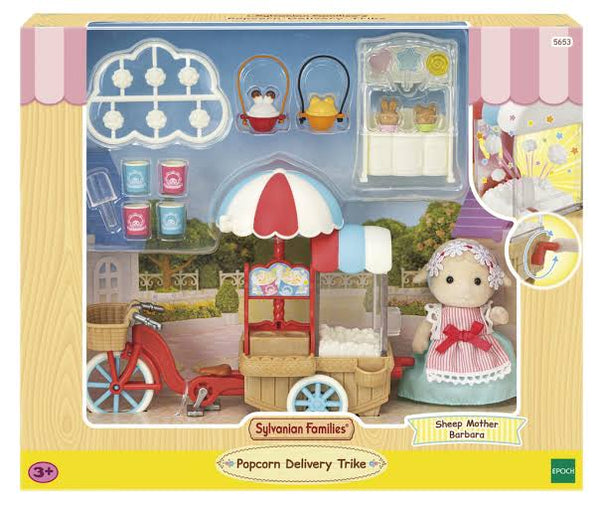 SYLVANIAN FAMILIES 5653 POPCORN DELIVERY TRIKE WITH SHEEP MOTHER BARBARA