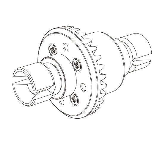 MJX 16420G2 COMPLETE METAL REAR DIFF