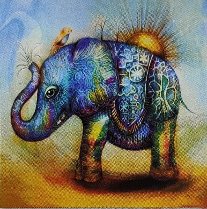 5D DIAMOND PICTURE - BLUE ELEPHANT - HI STONE KIT 30CM X 30CM