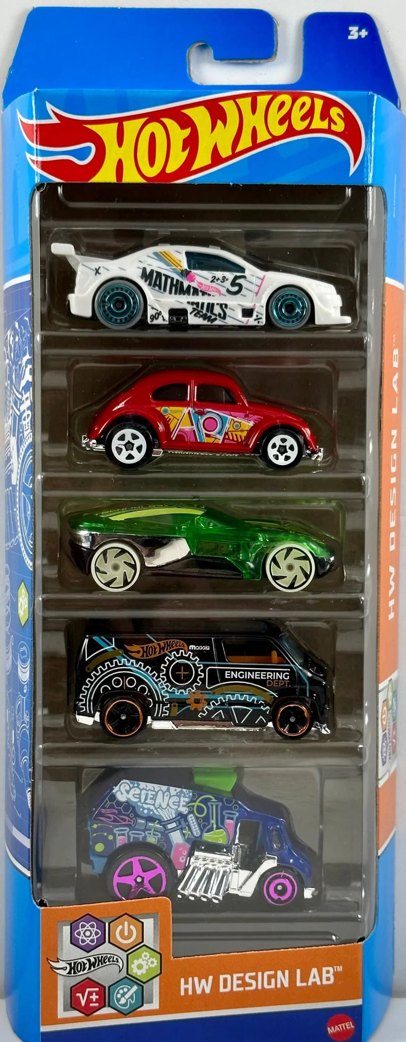 HOT WHEELS HLY72 HW DESIGN LAB 5 PACK DIECAST CARS