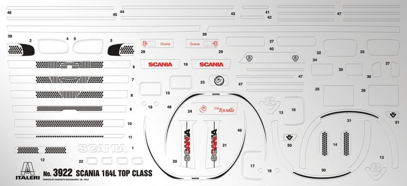 ITALERI 3922 SCANIA 164L TOPCLASS SHOW TRUCK 1/24 SCALE PLASTIC MODEL KIT TRUCK