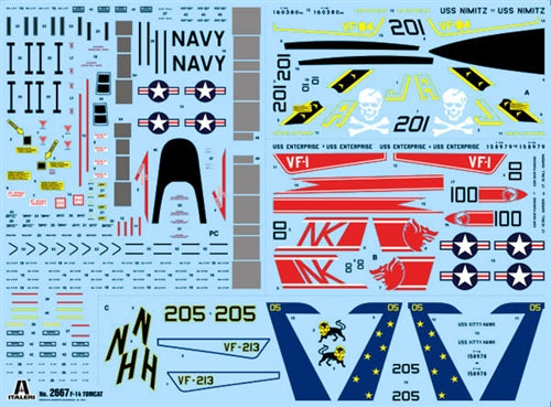 ITALERI 2667 F-14A TOMCAT 1/48 SCALE PLASTIC MODEL KIT