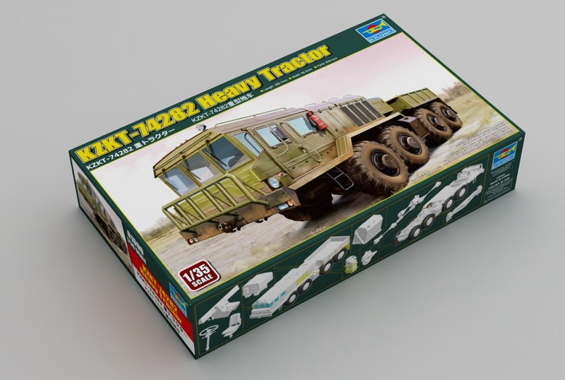 TRUMPETER 1090 RUSSIAN KZKT-74282 HEAVY TRACTOR 1/35 SCALE PLASTIC MODEL KIT TRUCK