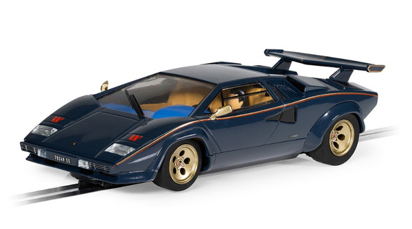 SCALEXTRIC C4411 LAMBORGHINI COUNTACH WALTER WOLF BLUE AND GOLD SLOTCAR