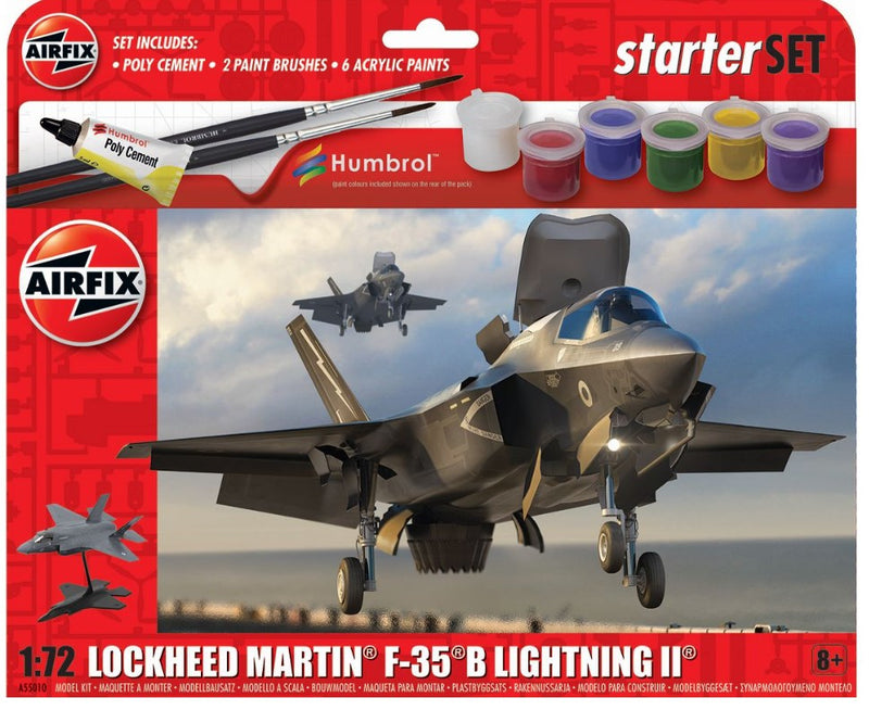 AIRFIX A55010 STARTER KIT LOCKHEED MARTIN F-35B LIGHNING II FIGHTER 1/72 SCALE PLASTIC MODEL KIT