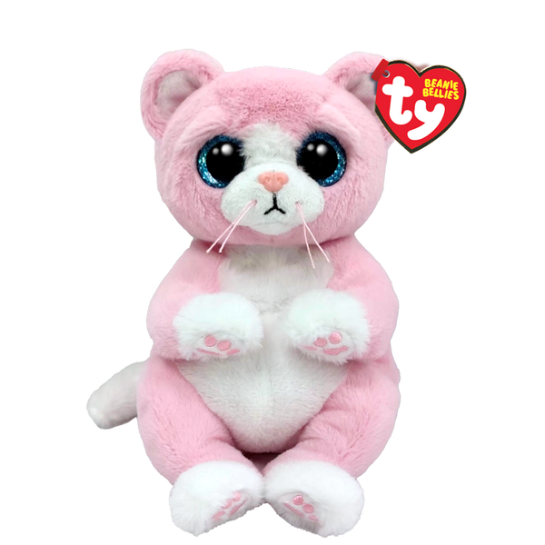 TY BEANIE BELLIES LILLIBELLE PINK CAT REGULAR PLUSH