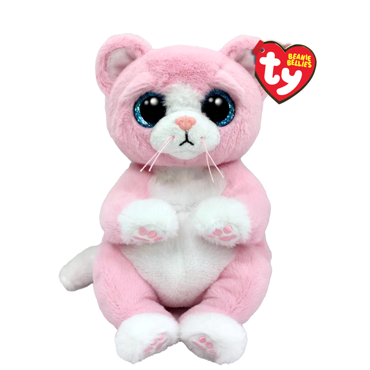 TY BEANIE BELLIES LILLIBELLE PINK CAT REGULAR PLUSH