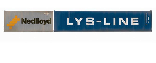 HORNBY R60044 LYS-LINE AND NEDLLOYD 40 FOOT AND 20 FOOT CONTAINERE SET FOR HO/OO FOR KFA TRAIN WAGON
