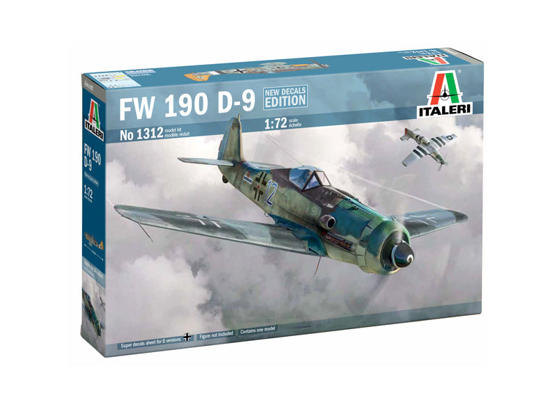 ITALERI 1312 FW190 D-9 SUPER DECAL SHEET 6 VERSIONS 1/72 SCALE PLASTIC MODEL KIT FIGHTER