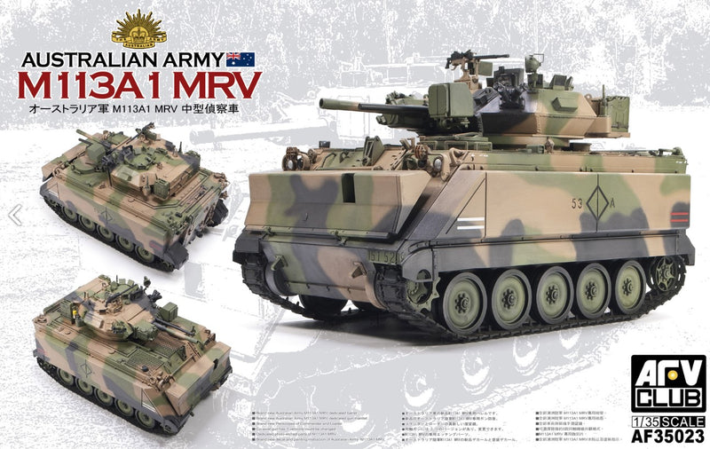 AFV CLUB 35023 M113A1 MRV AUSTRALIAN ARMY WITH AUSTRALIAN DECALS UPDATED 1/35 SCALE PLASTIC MODEL KIT TANK