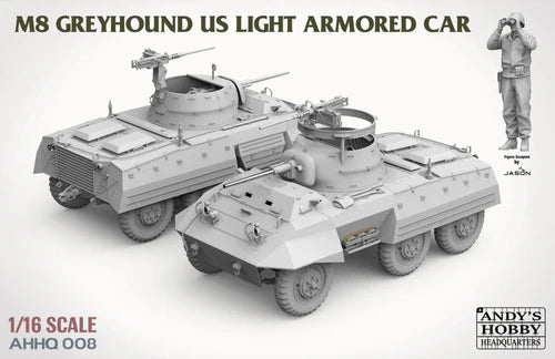 ANDYS HOBBY HQ AHHQ-008 M8 GREYHOUND LIGHT ARMOURED CAR 1/16 SCALE PLASTIC MODEL KIT