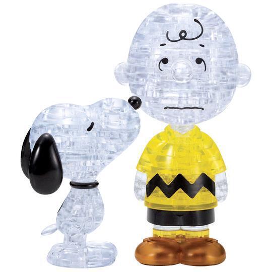 CRYSTAL PUZZLE 91827 SNOOPY AND CHARLIE BROWN 77PC 3D JIGSAW PUZZLE