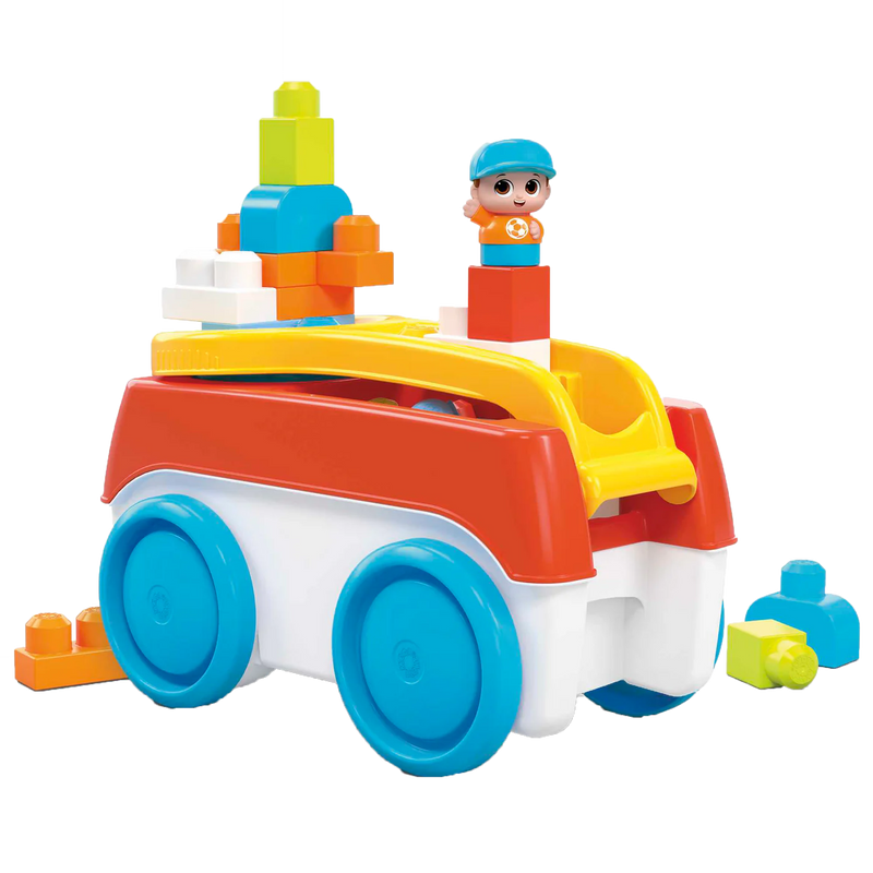 FISHER-PRICE MEGA BLOKS BLOCK SPINNING WAGON WITH BUILDING BLOCKS