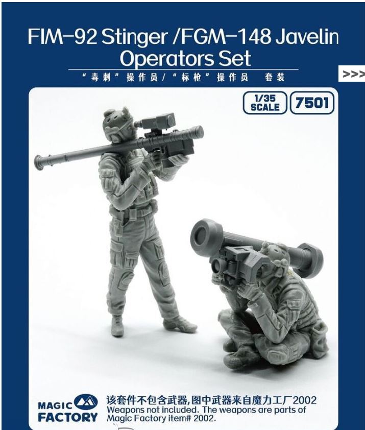 MAGIC FACTORY 7501 FIM-92  STINGER AND FGM-148 JAVELIN  1/35 SCALE OPERATORS  SET