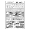 WOODLAND SCENICS MG739 DRY TRANSFER DECALS  GOTHIC 45 DEGREE USA BLACK LETTERS