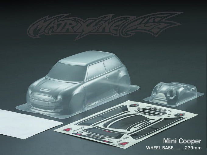 MATRIXLINE PC201030 MINI COOPER 1/10 SCALE CLEAR POLYCARBONATE BODY