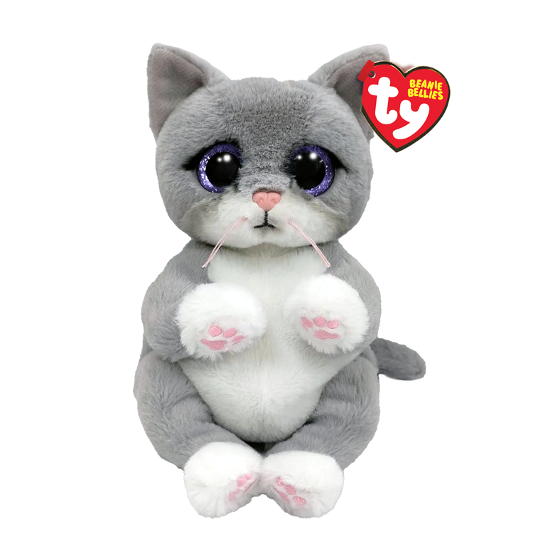 TY BEANIE BELLIES MORGAN GREY CAT REGULAR PLUSH