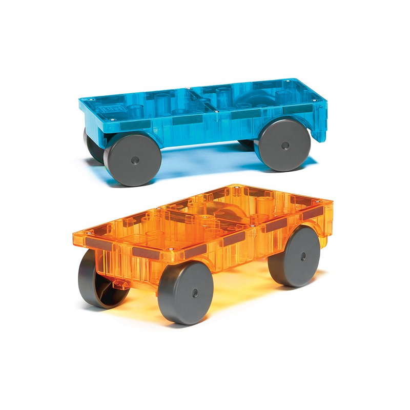 MEGNA-TILES BLUE & ORANGE CARS 2 PIECE SET