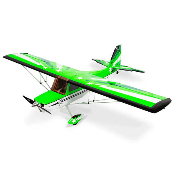 OMPHOBBY SUPER DECATHLON 55 INCH WINGSPAN GREEN, BLUE  AND WHITE BALSA MODEL PLANE PLUG AND PLAY - BULKY ITEM