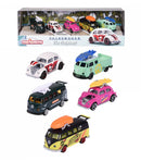 MAJORETTE VOLKSWAGEN THE ORIGINALS FIVE PIECE GIFT SET WITH TWO EXCLUSIVE VEHICLES