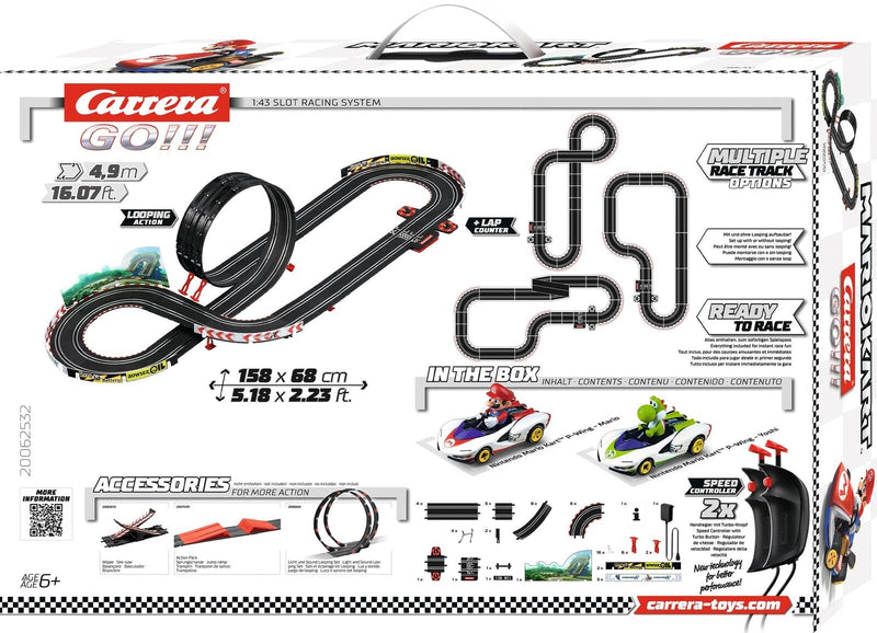 CARRERA 62532 GO!!! NINTENDO MARIO KART P-WING MARIO VS YOSHI  4.9M TRACK - SLOT CAR SET