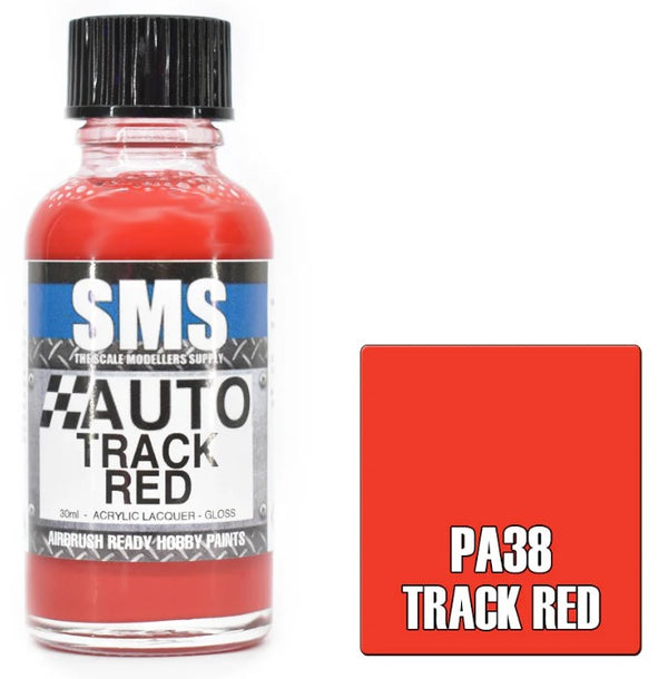 SMS PAINTS PA38 TRACK RED ACRYLIC LAQUER PAINT 30ML